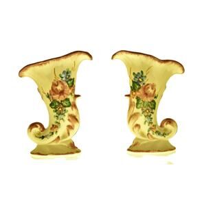 Cornucopia vase California Pottery Rare Mid Century matched set of 2